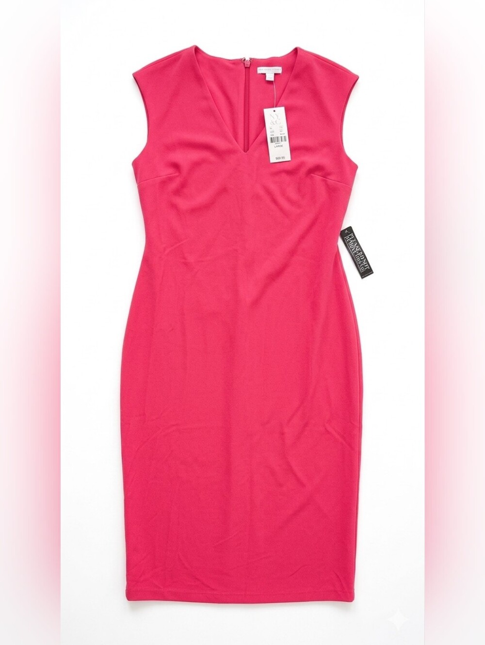 New With Tags New York & Company Pink V-Neck Sheath Dress - Size Large